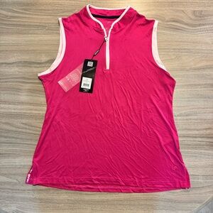 Head Women's Fuchsia Tank Top with White Trim